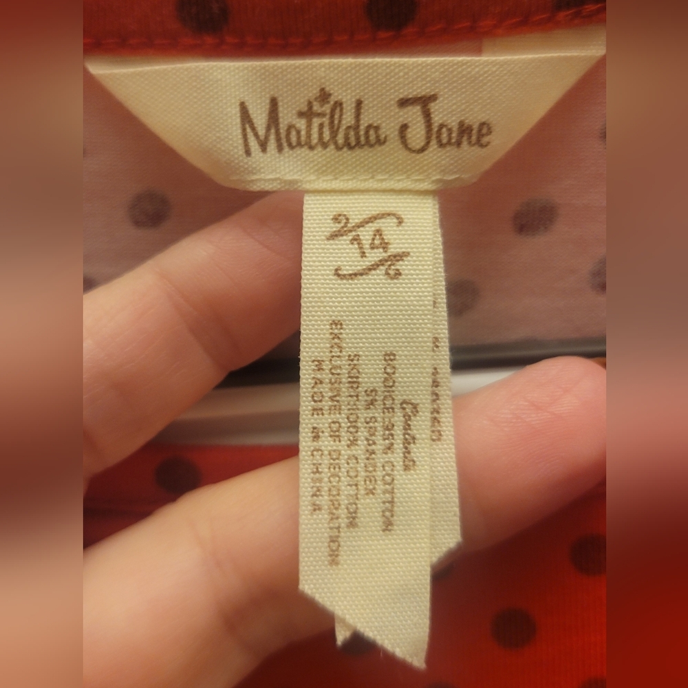 Matilda Jane Size‎ 14 Girls Jolly Holiday Dress Wreaths Polka Dot Plaid Floral - Picture 6 of 9